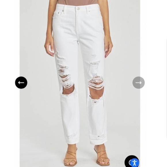 Pistola Presley High Rise Relaxed Roller Jean in Blizzard - Picture 3 of 3